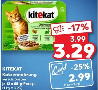 Kaufland KITEKAT Katzennahrung 12 x 85 g Packg. Angebot