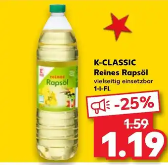 Kaufland K-CLASSIC Reines Rapsöl 1 l Fl. Angebot