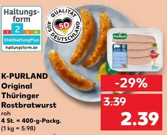 Kaufland K-PURLAND Original Thüringer Rostbratwurst 400 g Packg. Angebot