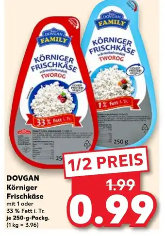 Kaufland DOVGAN Körniger Frischkäse 250 g Packg. Angebot