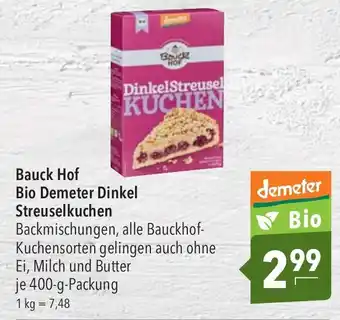 CITTI Markt Bauck Hof Bio Demeter Dinkel Streuselkuchen 400g Angebot