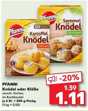 Kaufland PFANNI Knödel oder Klöße 200 g Packg. Angebot