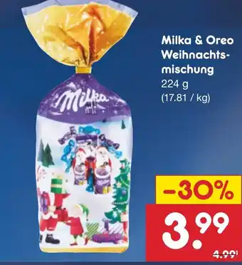 Netto Marken-Discount Milka & Oreo Weihnachts-mischung 224 g Angebot