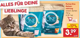 Netto Marken-Discount Purina One Katzen-nahrung 750 g Angebot