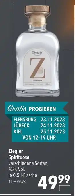 CITTI Markt Ziegler Spirituose verschiedene Sorten, je 0,5-L Angebot