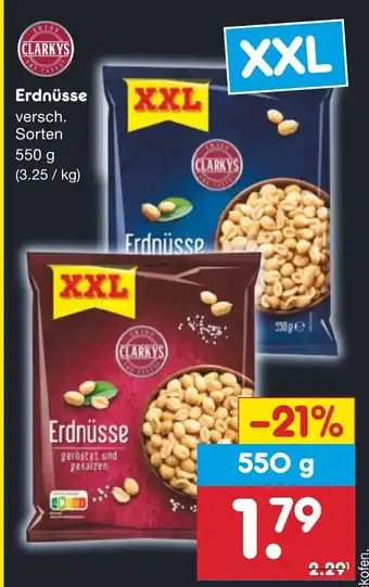 Netto Marken-Discount CLARKYS Erdnüsse 550 g Angebot