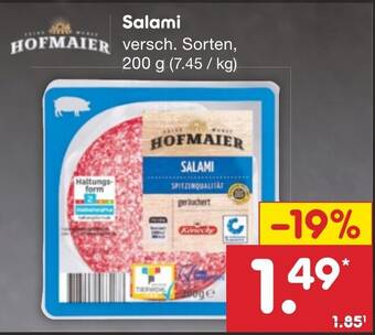 Netto Marken-Discount HOFMAIER Salami 200 g Angebot