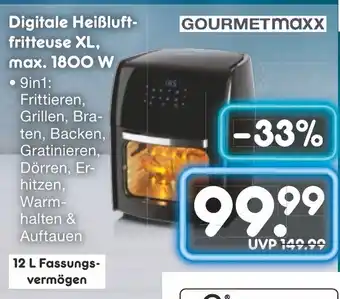 Netto Marken-Discount GOURMETmaxx Digitale Heißluft-fritteuse XL, max. 1800 W Angebot