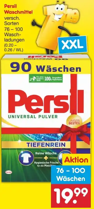 Netto Marken-Discount Persil Waschmittel 76 - 100 Wasch-ladungen Angebot