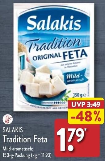 Aldi Nord SALAKIS Tradition Feta 150 g Packung Angebot