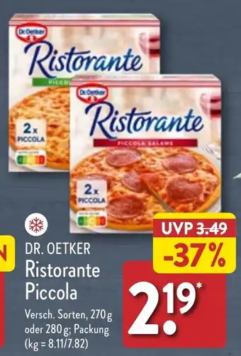 Aldi Nord DR. OETKER Ristorante Piccola 270 g/280 g Packung Angebot