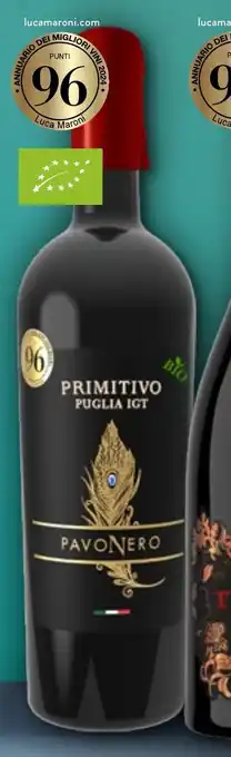 Aldi Nord PAVONERO Bio-Primitivo IGT Puglia 2022 0,75 l Flasche Angebot