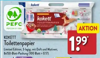 Aldi Nord KOKETT Toilettenpapier 8x150-Blatt-Packung Angebot