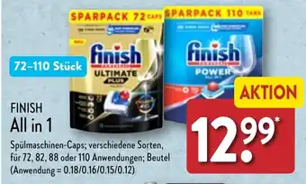 Aldi Nord FINISH All in 172, 82, 88 oder 110 Anwendungen Angebot