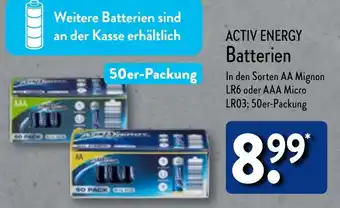 Aldi Nord ACTIV ENERGY Batterien 50er Packung Angebot