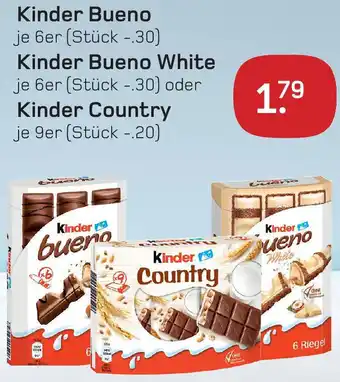 akzenta Kinder Bueno 6er oder Kinder Bueno White 6er Angebot