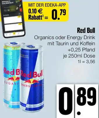 Edeka Xpress Red Bull Organics oder Energy Drink 250 ml Dose Angebot