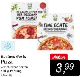 KONSUM Gustavo Gusto Pizza 460 g Packung Angebot
