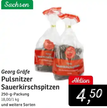 KONSUM Georg Gräfe Pulsnitzer Sauerkirschspitzen 250 g Packung Angebot