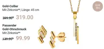 Globus Gold-Collier und Passender Gold-Ohrschmuck Angebot