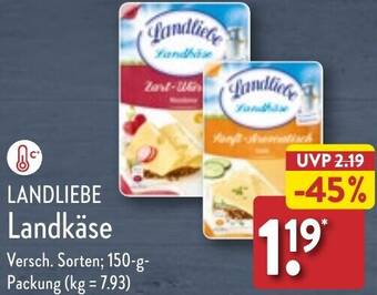 Aldi Nord LANDLIEBE Landkäse 150 g Packung Angebot