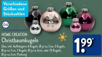 Aldi Nord HOME CREATION Christbaumkugeln Angebot