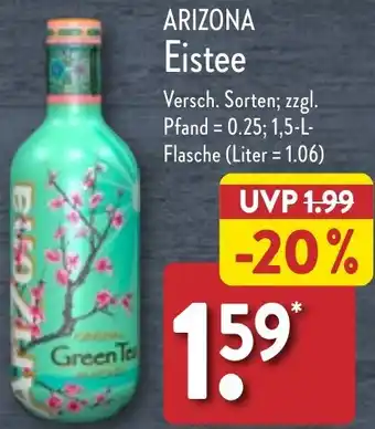 Aldi Nord ARIZONA Eistee 1,5 L Flasche Angebot