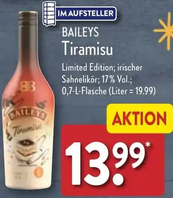 Aldi Nord BAILEYS Tiramisu 0,7 L Flasche Angebot