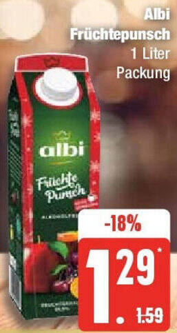 Edeka albi Früchtepunsch 1 Liter Packung Angebot