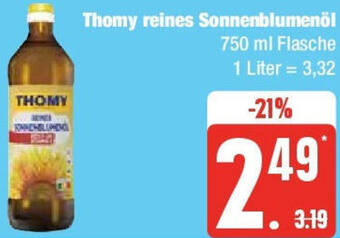 Edeka Thomy reines Sonnenblumenöl 750 ml Flasche Angebot
