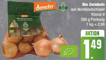 Edeka demeter Bio Zwiebeln 500 g Packung Angebot