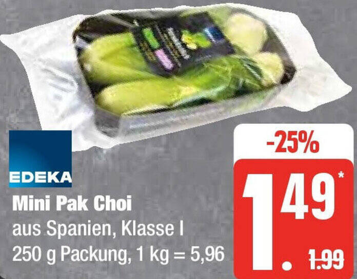 EDEKA Mini Pak Choi 250 g Packung Angebot bei Edeka