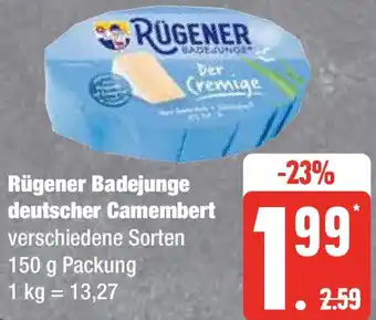 Edeka Rügener Badejunge deutscher Camembert 150 g Packung Angebot