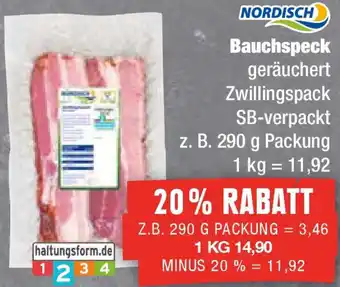 Edeka NORDISCH Bauchspeck 290 g Packung Angebot