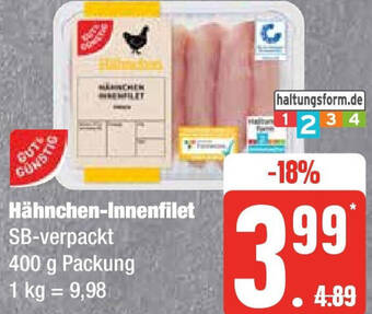 Edeka Gut & Günstig Hähnchen-Innenfilet 400 g Packung Angebot