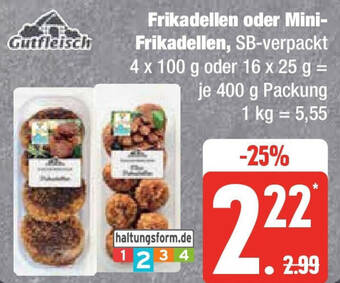 Edeka Gutfleisch Frikadellen oder Mini-Frikadellen 400 g Packung Angebot