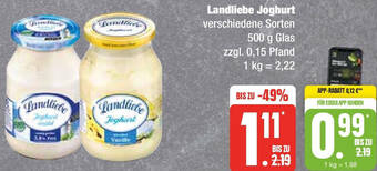 Edeka Landliebe Joghurt 500 g Glas Angebot