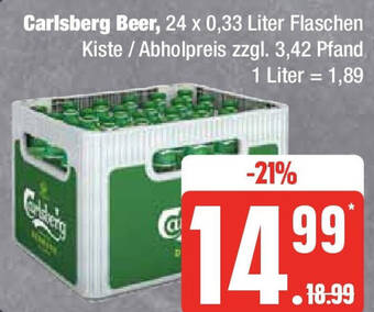 Edeka Carlsberg Beer 24 x 0,33 Liter Flaschen Angebot