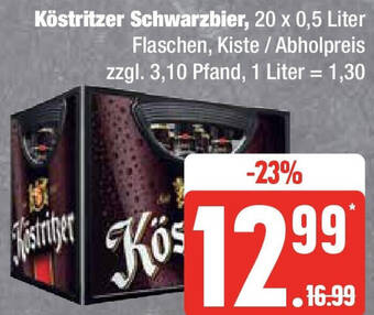 Edeka Köstritzer Schwarzbier 20 x 0,5 Liter Flaschen Angebot