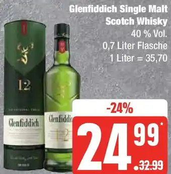Edeka Glenfiddich Single Malt Scotch Whisky 0,7 Liter Flasche Angebot