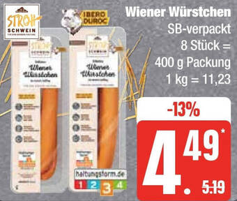 Marktkauf Gutfleisch Stroh Schwein Wiener Würstchen 400 g Packung Angebot