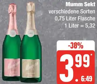 Marktkauf Mumm Sekt 0,75 Liter Flasche Angebot