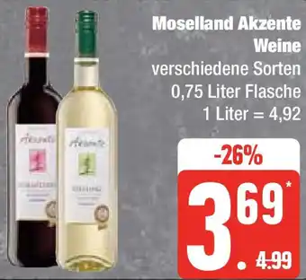 Marktkauf Moselland Akzente Weine 0,75 Liter Flasche Angebot