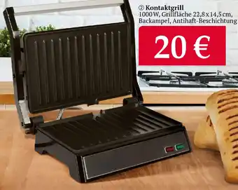 Woolworth Kontaktgrill 1000 W Angebot