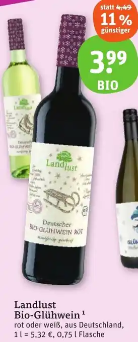 tegut Landlust Bio-Glühwein 0,75 L Flasche Angebot