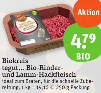 tegut Biokreis tegut Bio-Rinder und Lamm-Hackfleisch 250 g Packung Angebot