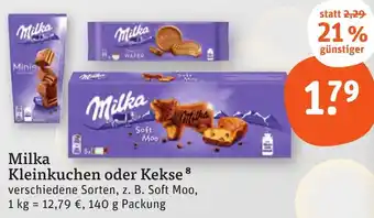 tegut Milka Kleinkuchen oder Kekse 140 g Packung Angebot