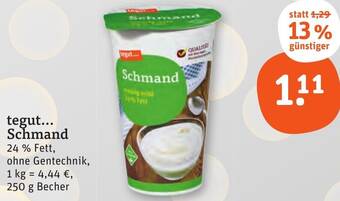tegut tegut Schmand 250 g Becher Angebot