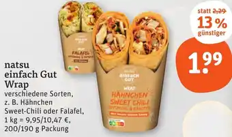 tegut natsu einfach Gut Wrap 200/190 g Packung Angebot