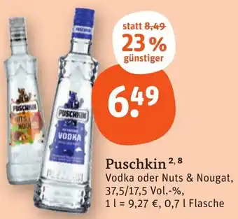 tegut Puschkin Vodka oder Nuts & Nougat 0,7 L Flasche Angebot